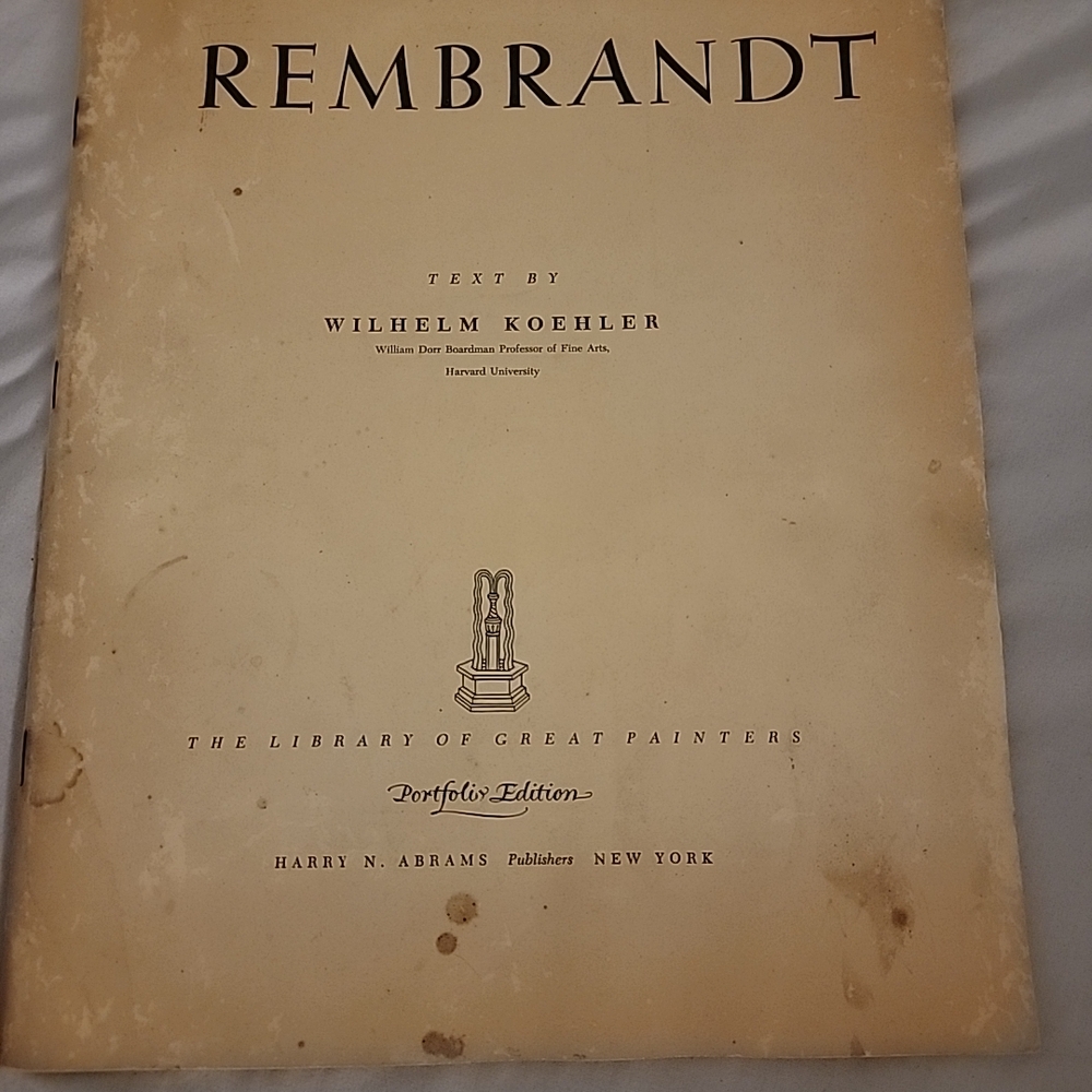 Rembrandt Library Of Great Painters Portfolio Edition Booklet 1952 Harry Abrams‎